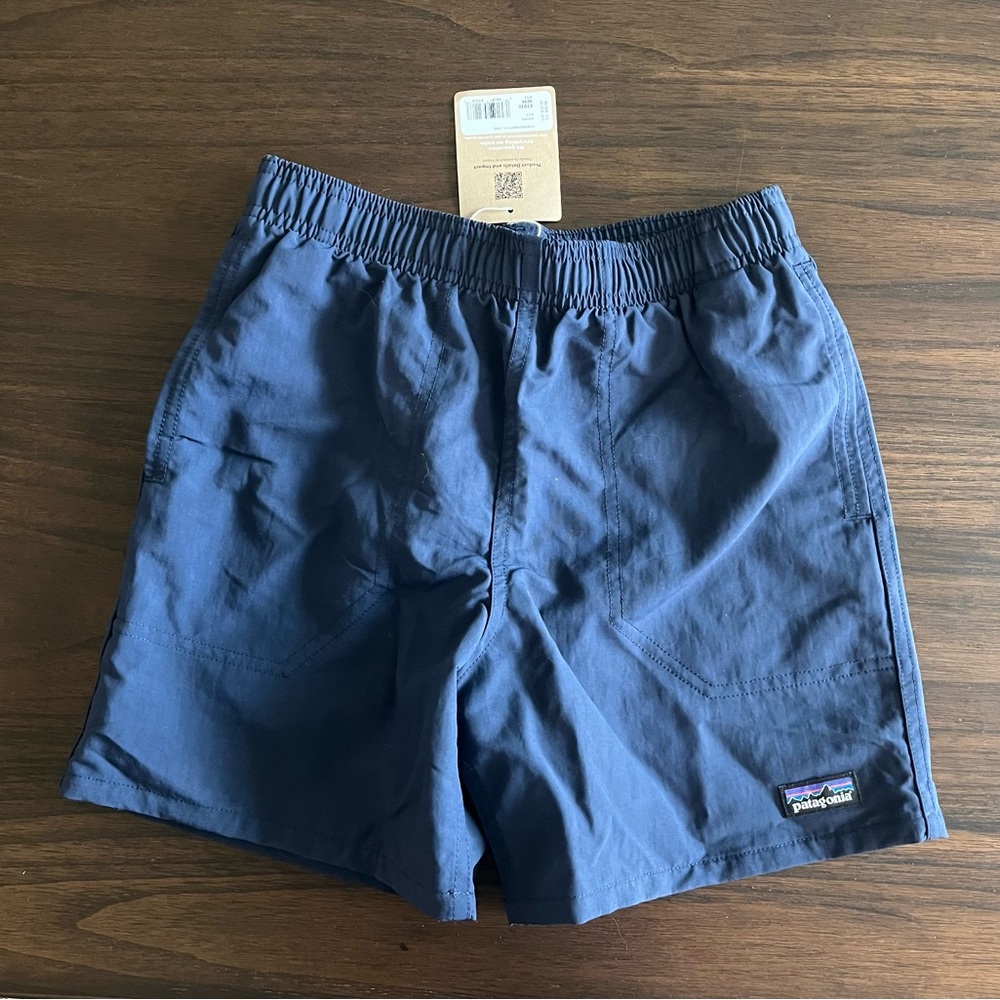 Patagonia Kids Baggies Active Shorts, New Navy 5”